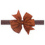 Solid Color Floral Baby Bow Headband with V-Shaped Ribbon - 21 Colors Available