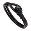 Retro Men's Skull Alloy Buckle Leather Braided Bracelet