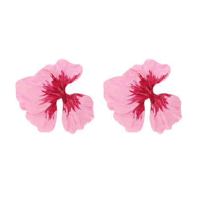 Pastoral Floral Enamel Alloy Stud Earrings for Women