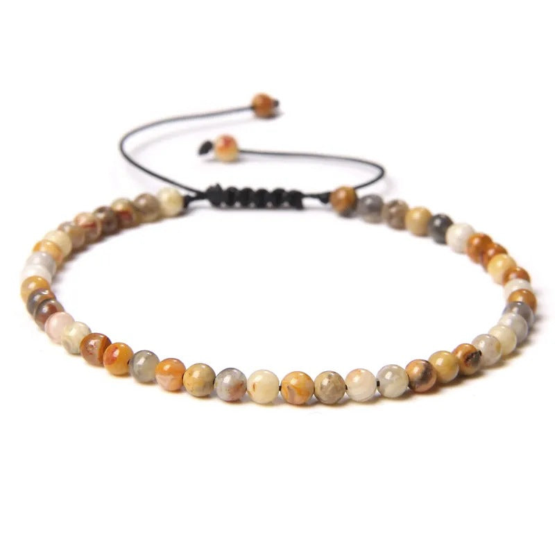 Casual Natural Agate Stone Adjustable Knitting Bracelet