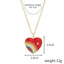 Fashion Rainbow Heart Alloy Enamel Pendant Necklace for Women