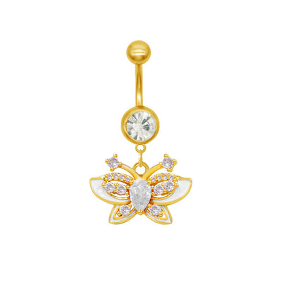 1 Piece Belly Rings Sexy Classic Style Star Heart Shape Butterfly 316 Stainless Steel  Alloy Inlay Resin Rhinestones Glass Gold Plated