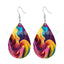 Bohemian African Style PU Leather & Acrylic Water Drop Earrings