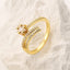 Minimalist Geometric Zircon Open Ring 18K Gold Plated Copper