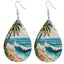 Bohemian African Style PU Leather & Acrylic Water Drop Earrings