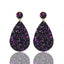 1 Pair Retro Glitter PU Leather Water Droplet Earrings