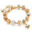 Simple Heart Crystal Rhinestone Women's Bracelet with Silver European Beads