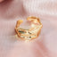 18K Gold Plated Retro Open Wide Band Ring for Women - Fashion Bump Design