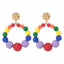 Sweet Geometric Beaded Candy Color Drop Earrings