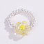 Wholesale Bohemian Flower Glass Beaded Rings with Artificial Pearl