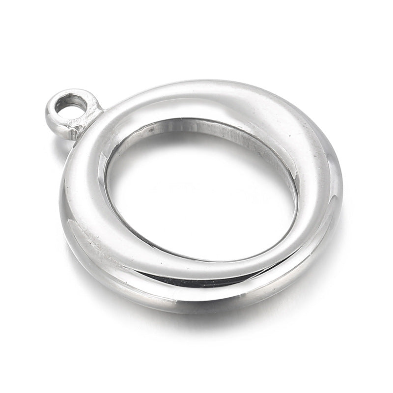 Oval and Round Stainless Steel Hollow Jewelry Accessories for DIY Necklaces, Earrings, Rings, and Pendants
