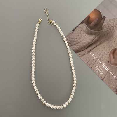 Geometric Shell Pearl Necklace for Women - Minimalist Fashion Clavicle Chain