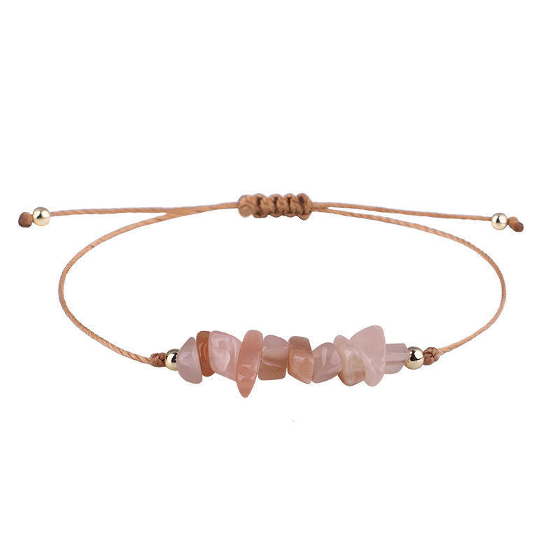 Pastoral Geometric Natural Crystal Stone Adjustable Women's Bracelet