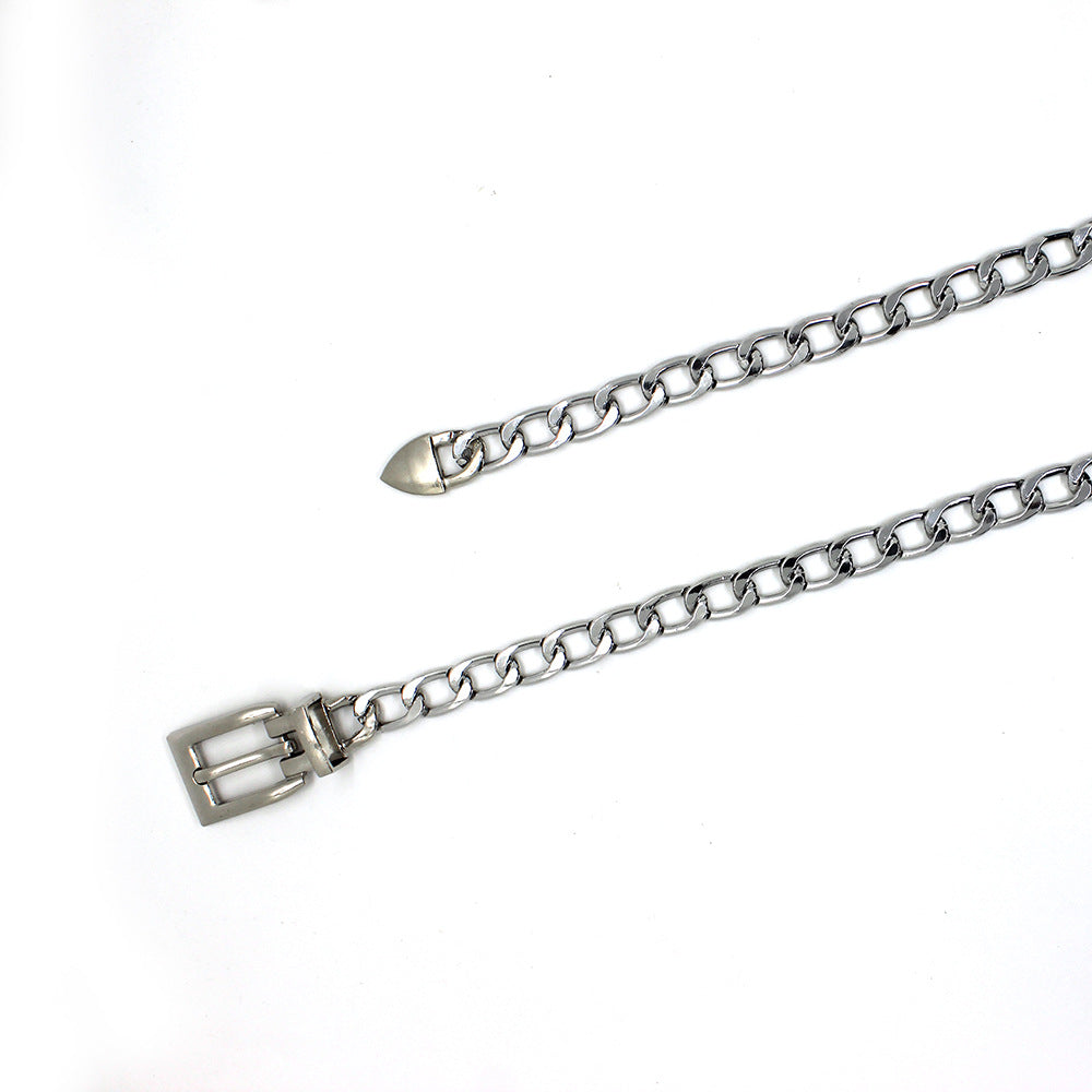 Exaggerated Punk Metal Chain Belt for Women and Men Fashion Accessory