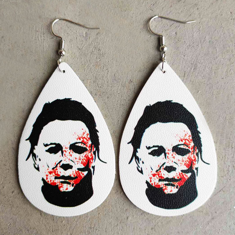 Gothic Ghost PU Leather Women'S Earrings 1 Pair