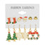 6 Pairs Ethnic Style Christmas Cartoon Character Enamel Alloy Earrings Set