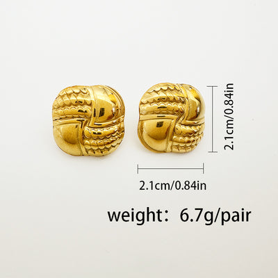 1 Pair IG Style Simple Style Geometric Solid Color 304 Stainless Steel 18K Gold Plated Ear Studs