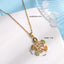 304 Stainless Steel Copper Tortoise Pendant Necklace with Zircon Inlay