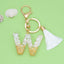 Fashion Letter Tassel Alloy Epoxy Crystal Keychain Pendant