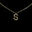 Simple Style 18k Gold Zircon Letter Pendant Necklace