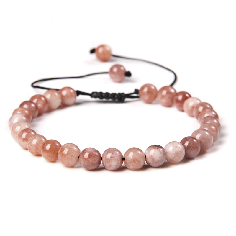 Ethnic Natural Stone Agate Beaded Adjustable Yoga Bracelet