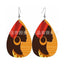 Bohemian African Style PU Leather & Acrylic Water Drop Earrings