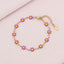 18K Gold Plated Stainless Steel Geometric Flower Bracelet for Women