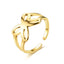 Fashion Jewelry Adjustable 18K Gold Titanium Steel Open Ring for Women