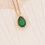 Vintage Emerald Zircon Pendant Copper Necklace Clavicle Chain