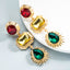 Retro Geometric Colorful Rhinestone Long Earrings for Women