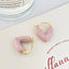 Sweet Heart Alloy Plated Minimalist Hoop Earrings