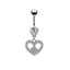 Fashion Angel Wing Heart Zircon Stainless Steel Belly Ring