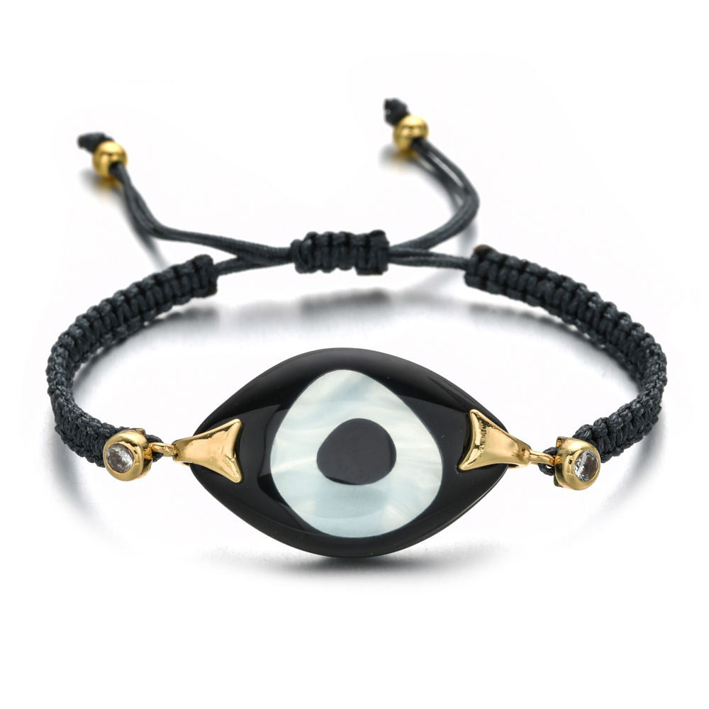 Bohemian Hand-woven Acrylic Resin Evil Eye Bracelet