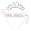 Fashion Rhinestone Number Crown Hairband and Sash Set for Birthday Party