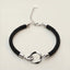 Geometric Sterling Silver Mobius Couple Bracelet Set