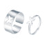 Simple Punk Hollow Universe Planet Adjustable Couple Rings Set