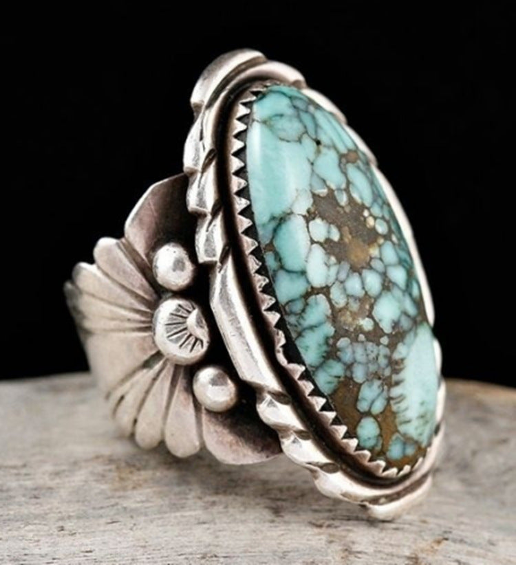 Irregular Turquoise Alloy Vintage Boho Ring