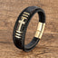 Hip-hop Retro Cross Zircon Inlaid Leather and Metal Bracelet for Men and Women