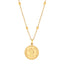 Elegant Zircon Gold Plated Stainless Steel Pendant Necklace with Coin and Shell Design