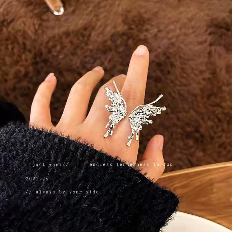 Fashion Rhinestone Butterfly Adjustable Women's Ring