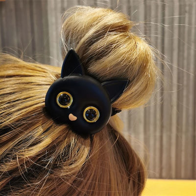 Fashion Acrylic Cat Hair Tie - Cute Cartoon Elastic Hair Band for Girls