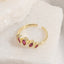 Elegant Geometric Zircon 14K Gold Plated Open Ring