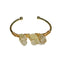 Simple Irregular Natural Stone Crystal Gold-Plated Bangle Bracelet