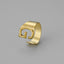 Fashion Alphabet Titanium Steel Gold Plated Open Ring