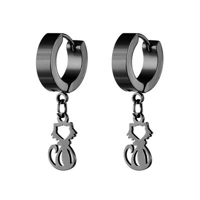 Simple Cat Stainless Steel Clip-On Earrings