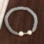 18K Gold Plated Vintage Style Pearl Beaded Snowflake Bracelet