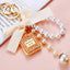 Cute Bow Knot Perfume Bottle Pearl Keychain for Women