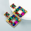 Hyperbole Geometric Multilayer Inlaid Glass Alloy Drop Earrings