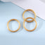 Basic Solid Color Plastic Women's Rings Set with Gold Foil Accents