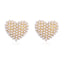 Elegant Pentagram Heart Rhombus Pearl 18K Gold Plated Copper Stud Earrings